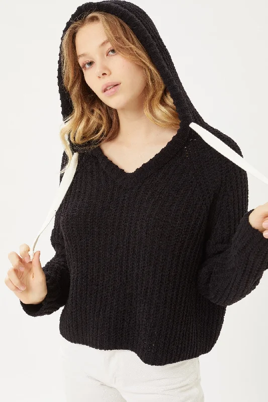 Pullover Hoodie Sweater Top Houndstooth Herringbone Solid