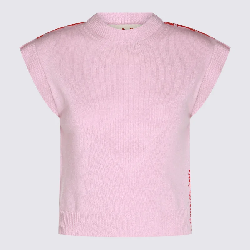 Marni Sweaters Pink Satin Fabric Silk Fabric Chiffon Fabric
