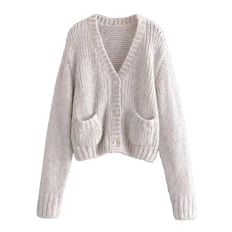 New commuter simple and versatile knitted sweater coat 7516 Fleece Fabric Down Fabric Feather Fabric New commuter simple and versatile knitted sweater coat 7516 Fleece Fabric Down Fabric Feather Fabric