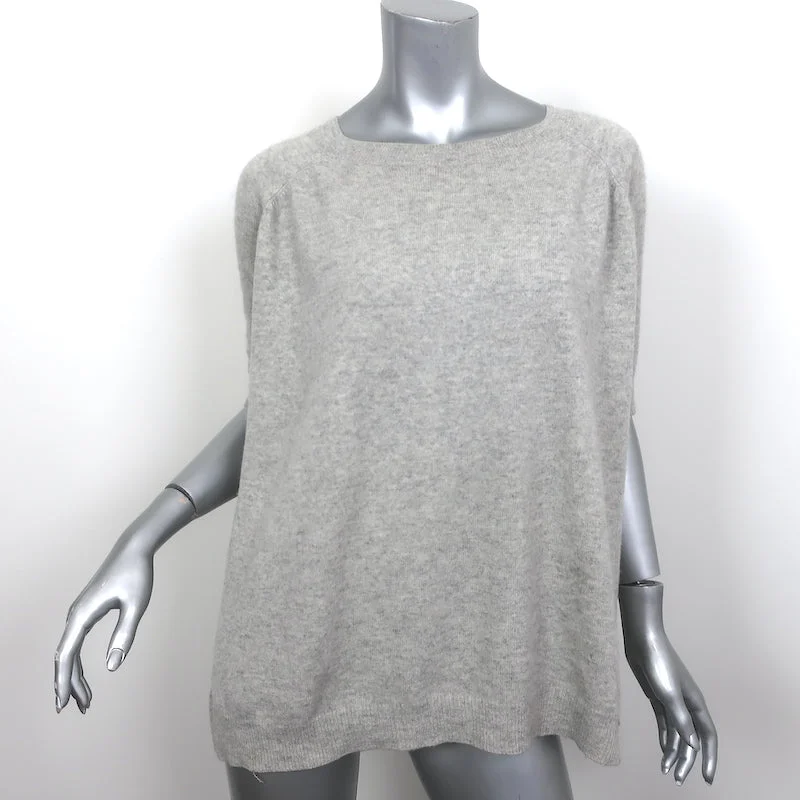 Oats Cashmere Short Sleeve Sweater Light Gray Melange Size Extra Small Open Front Closed Front Wrap Front Oats Cashmere Short Sleeve Sweater Light Gray Melange Size Extra Small Open Front Closed Front Wrap Front