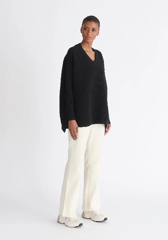 Paisie V-Neck Ribbed Jumper Embroidered Appliqued Beaded