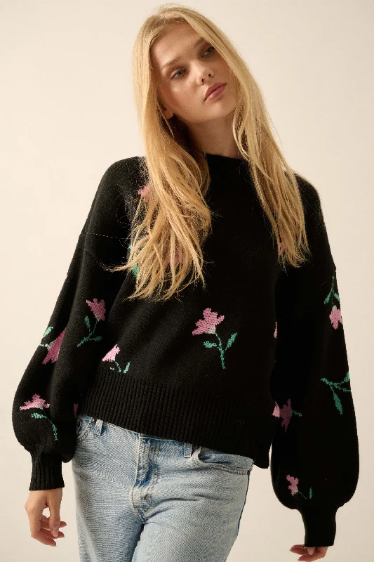 Plush Garden Floral Jacquard Bubble-Sleeve Sweater Lace Blend Ribbed Blend Corduroy Blend Plush Garden Floral Jacquard Bubble-Sleeve Sweater Lace Blend Ribbed Blend Corduroy Blend