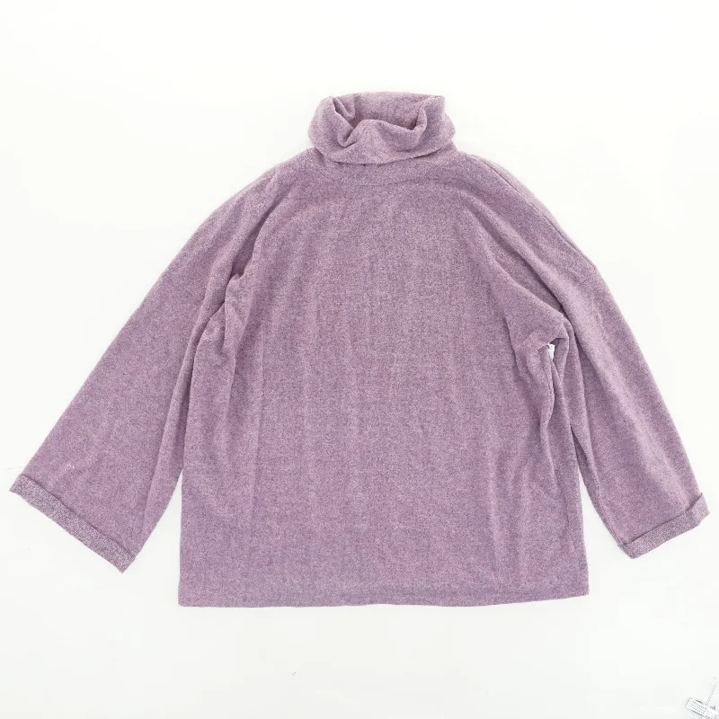 Purple Turtleneck Sweater Stretchy Elastic Breathable