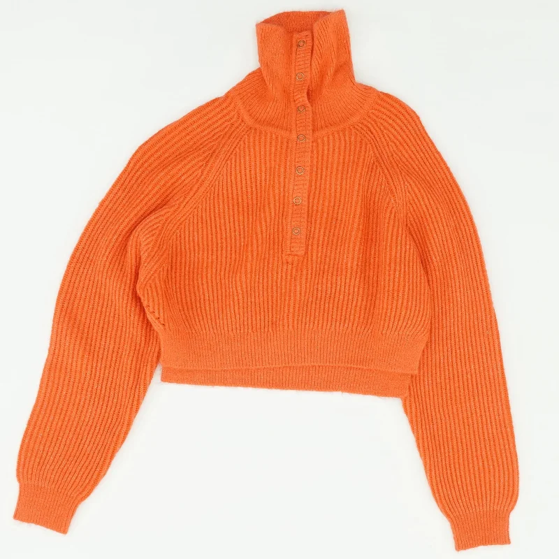 Red Solid Pullover Sweater Sequined Glittery Shiny