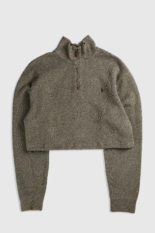 Rework Crop Knit Sweater - XL Layered Multi-layer Single Layer