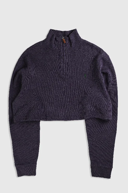Rework Crop Knit Sweater - XL Thin Thick Dense