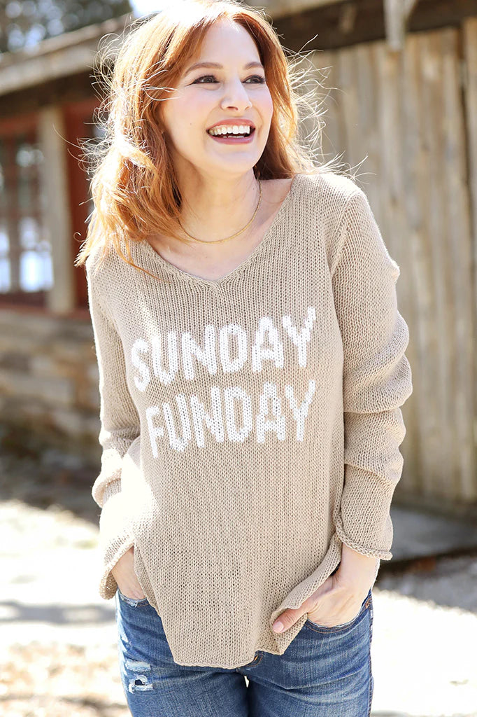 Sunday Funday Sweater Sequined Glittery Shiny