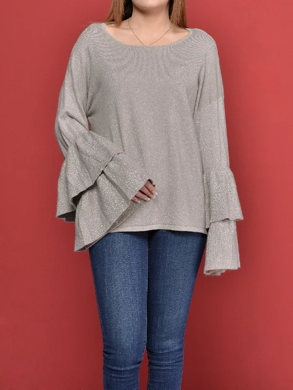 Ruffled Sweater Cable Knit Ribbed Knit Lace Knit