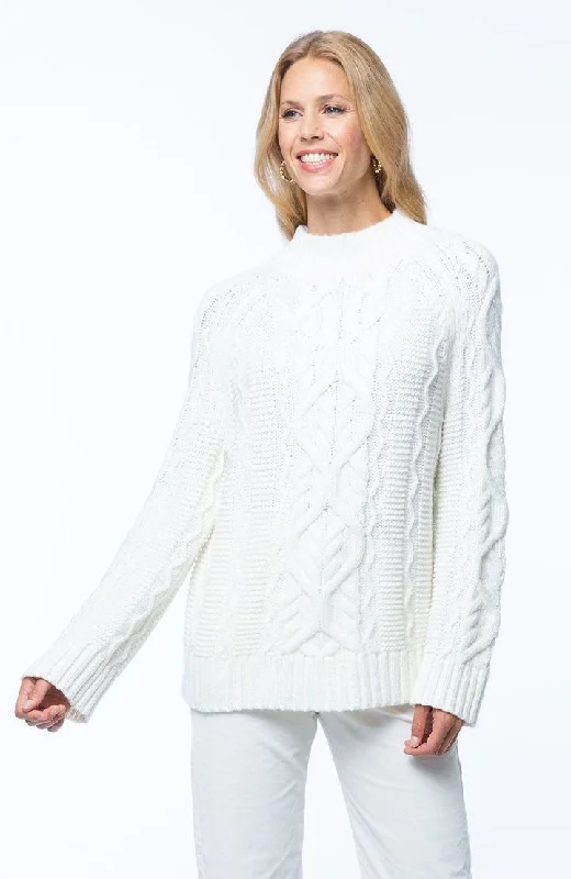 Tyler Boe Fisherman Cowl Neck Sweater Pearl Slim Fit Regular Fit Oversized