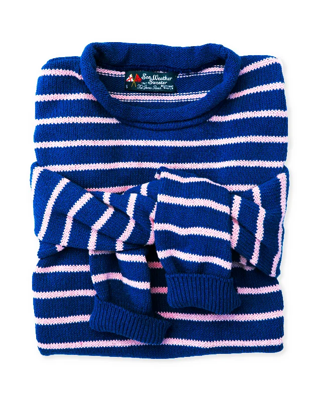 Coastal Cobalt Rollneck Sweater Polka Dot Checkered Tartan