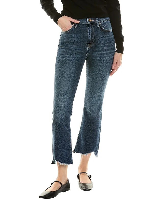 7 For All Mankind Deep Souil High-Rise Slim Kick Jean Chic Ripped Jeans