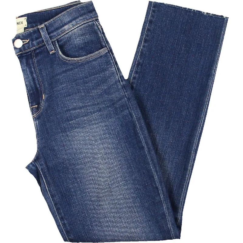 7 For All Mankind Womens Mid-Rise Faded Skinny Jeans Chic Ripped Jeans