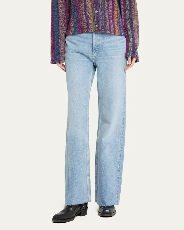 "70's Ultra High Rise Wide Leg" Jeans Trendy Patchwork Denim Jeans