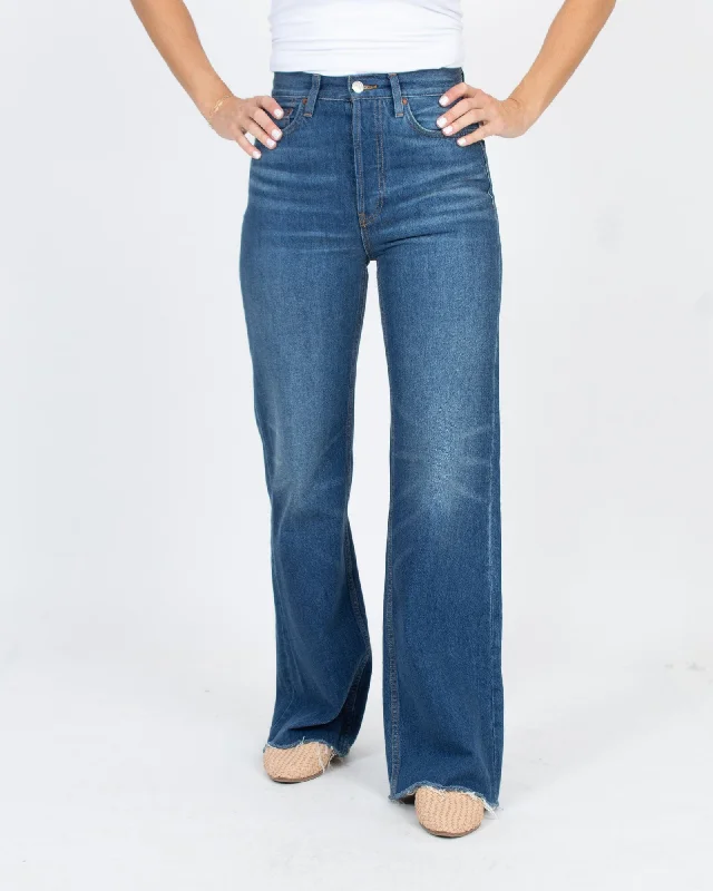"70's Ultra High Rise Wide Leg" Jeans Comfortable Dark Wash Jeans