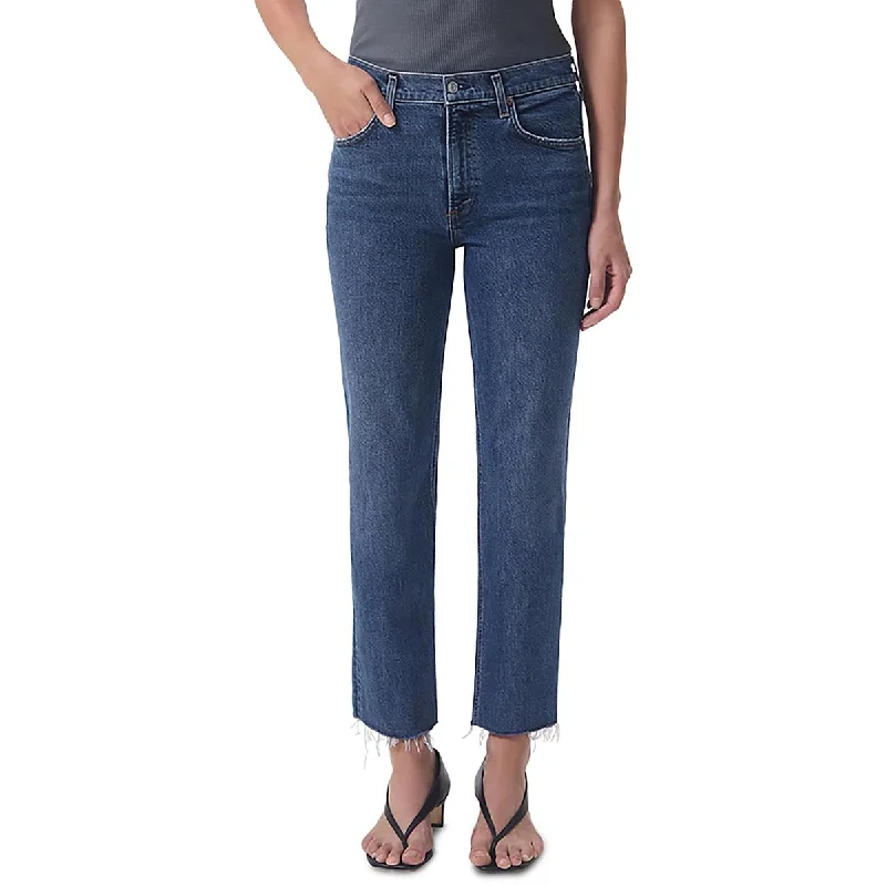 Agolde Womens Organic Cotton Mid-Rise Straight Leg Jeans Fashionable White Denim Jeans Agolde Womens Organic Cotton Mid-Rise Straight Leg Jeans Fashionable White Denim Jeans