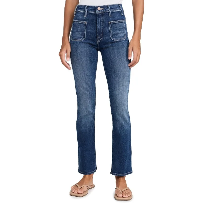 MOTHER Women's The Patch Pocket Insider Flood Jeans, On Your Left Trendy Colored Denim Jeans MOTHER Women's The Patch Pocket Insider Flood Jeans, On Your Left Trendy Colored Denim Jeans