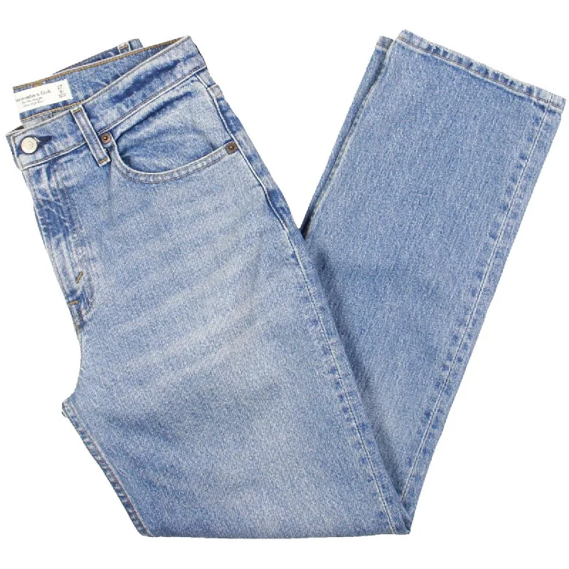 Womens Ultra High Rise Medium Wash Straight Leg Jeans Fashionable Mom Jeans