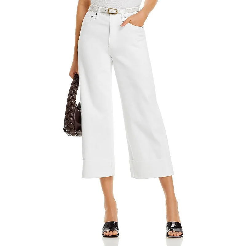 Womens High Rise Denim Wide Leg Jeans Cozy Relaxed Fit Jeans
