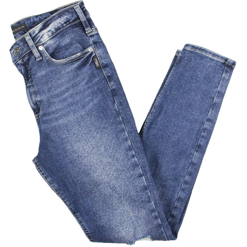 Womens Denim Infinite Fit Skinny Jeans Trendy Cut-Off Denim Shorts