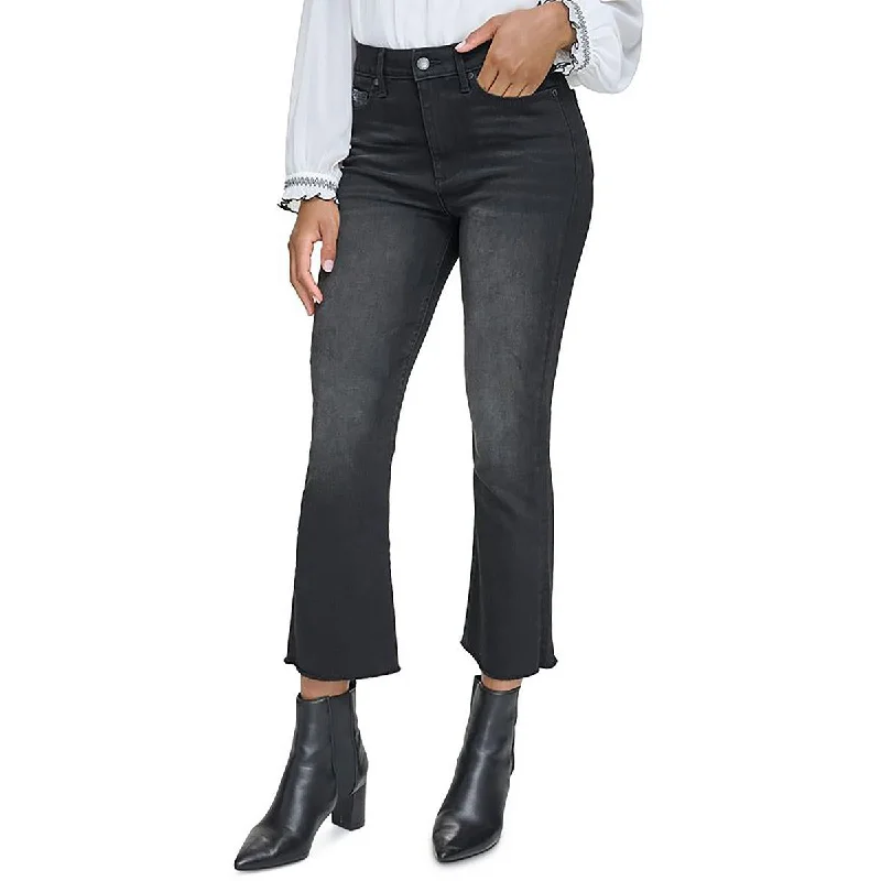 Womens Faded High Rise Straight Leg Jeans Classic Button Fly Jeans