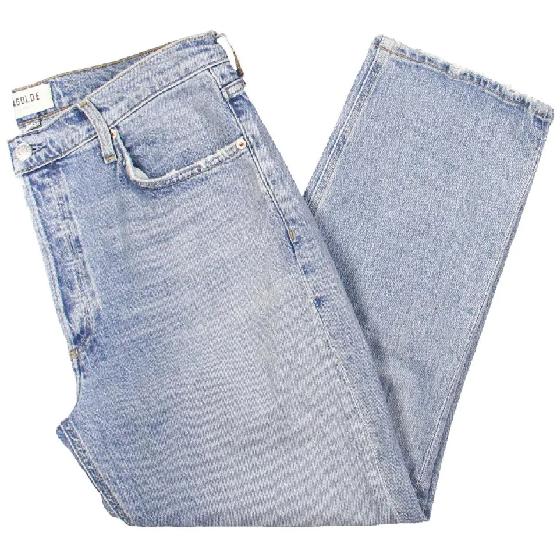 Womens Cropped Straight Leg Cropped Jeans Fashionable Cropped Denim Jeans