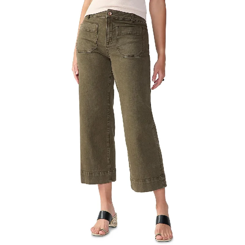 Womens Cropped Wide Leg Cropped Jeans Fashionable Mom Jeans