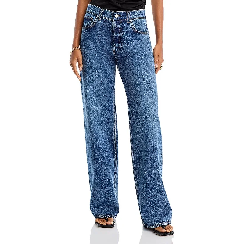 Womens High Rise Wide Leg High-Waisted Jeans Fashionable Jeggings Style Jeans