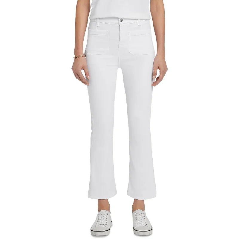 Womens High Rise Stretch Flared Jeans Casual Distressed Skinny Jeans