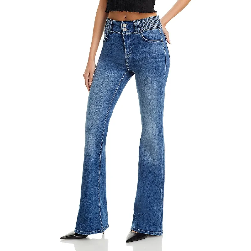 Womens Flare High Waisted Flared Jeans Elegant Bootcut Fit Jeans