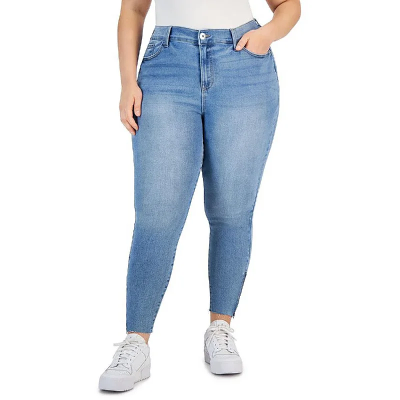 Plus The Spice Womens High Rise Ankle Skinny Jeans Stylish Tapered Fit Jeans
