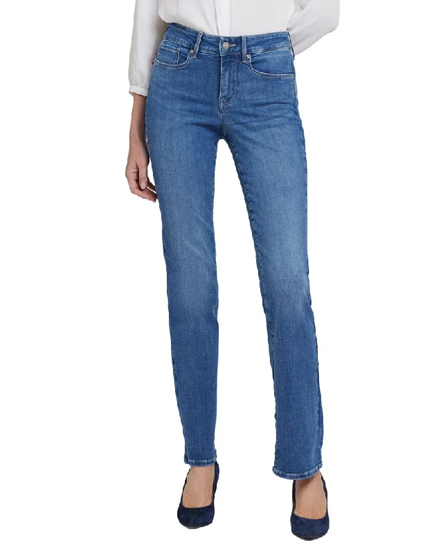 Nydj Straight Fairmont Straight Jean Trendy Wide-Leg High-Waist Denim