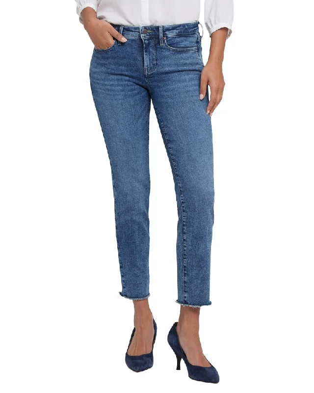Nydj Sheri Stoney Ankle Crop Jean Elegant Dark-Wash Bootcut Jeans