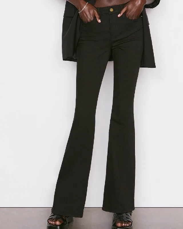 Black "Le High Flare" Jeans Fashionable Straight Cut Jeans