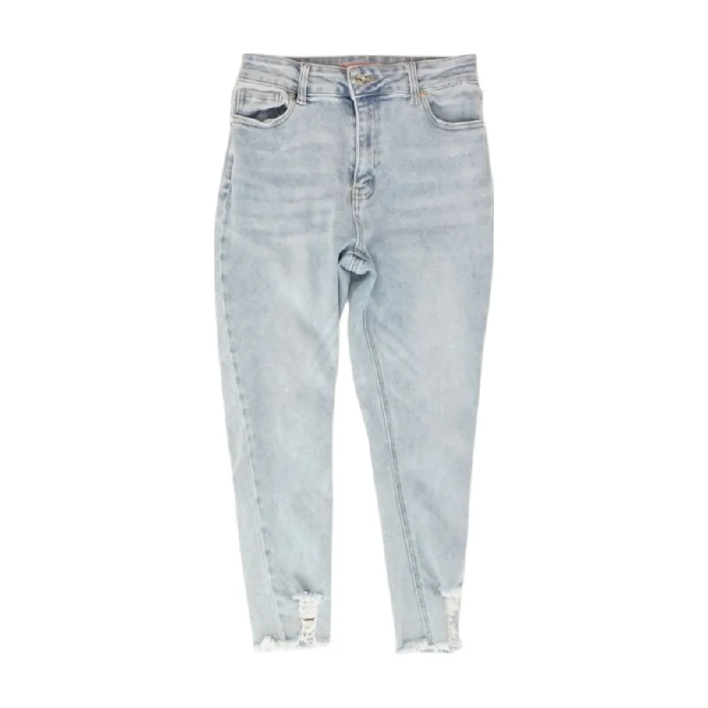 Blue Solid High Rise Regular Jeans Casual High-Waisted Bootcut Jeans