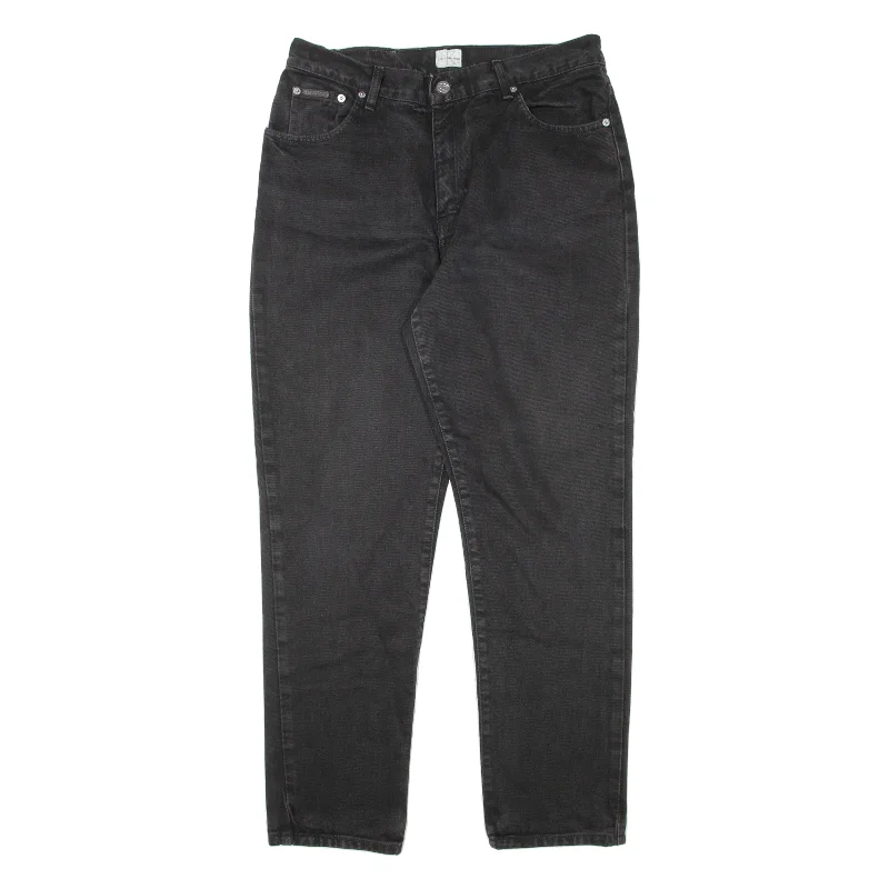 CALVIN KLEIN JEANS Womens Jeans Black Regular Mom W30 L29 Stylish Paperbag Waist Denim CALVIN KLEIN JEANS Womens Jeans Black Regular Mom W30 L29 Stylish Paperbag Waist Denim