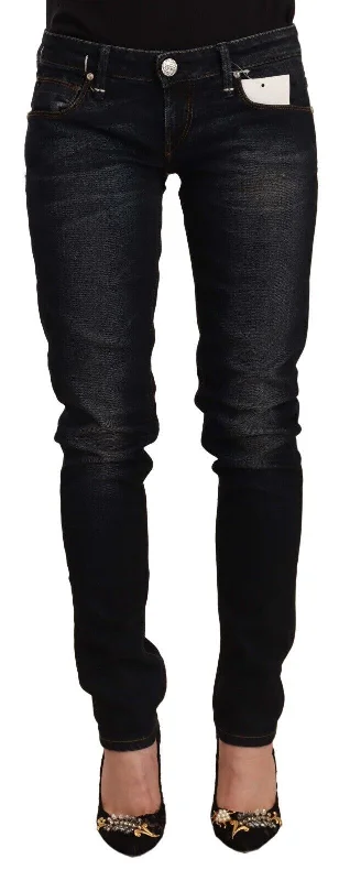 Chic Black Washed Skinny Jeans For Her Comfortable Zip-Fly Denim Jeans