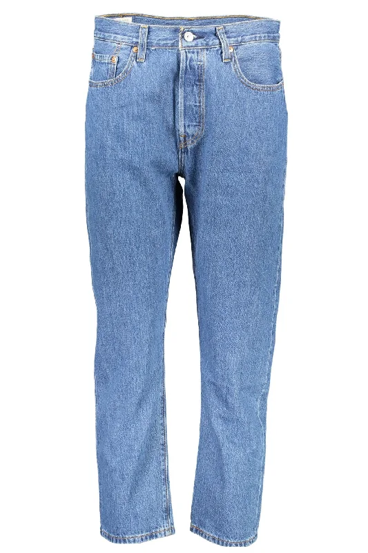 Levi's Blue Cotton Women Jean Comfortable Folded Hem Jeans