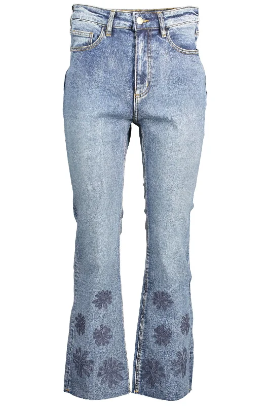Desigual Blue Cotton Women Jeans Chic Rolled Cuff Denim Jeans