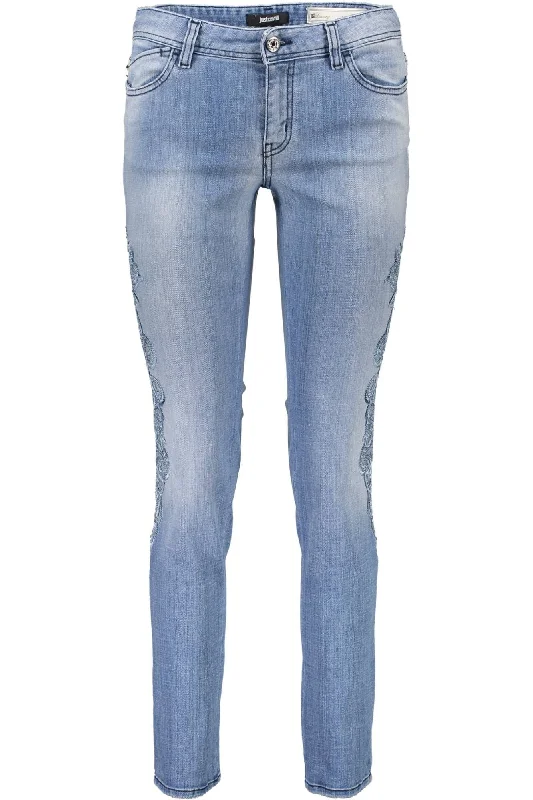 Just Cavalli Light Blue Cotton Women Jeans Comfortable Zip-Fly Denim Jeans