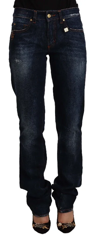 Chic Mid Waist Straight Cut Jeans Comfortable Low-Rise Jeans