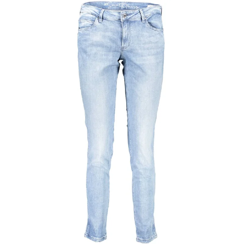 Guess Jeans Light Blue Cotton Women Jeans Fashionable Distressed Jeans