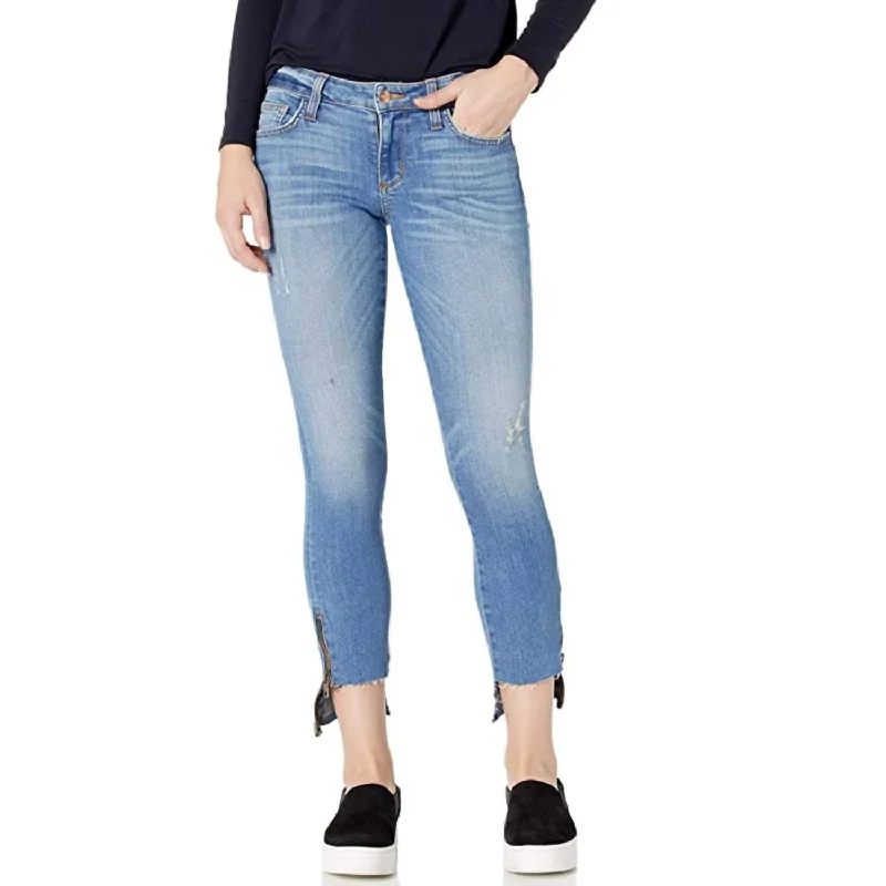 Ciara Low Rise Hem Zip Skinny Jean In Cross My Mind Fashionable White Denim Jeans