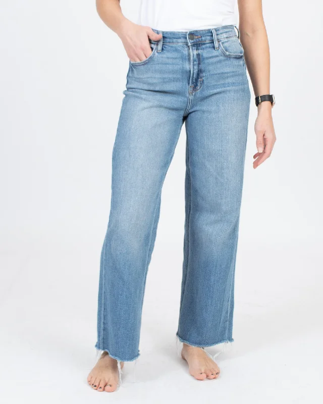 "Clean Classic" Wide Leg Jeans Elegant Tapered Leg Denim