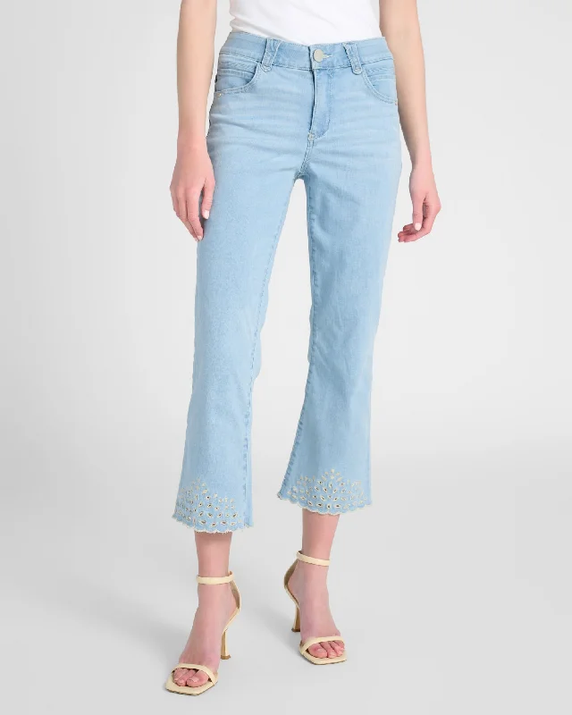 Absolution High Rise Embroidered Flare Leg Jeans Stylish High-Waist Jeans