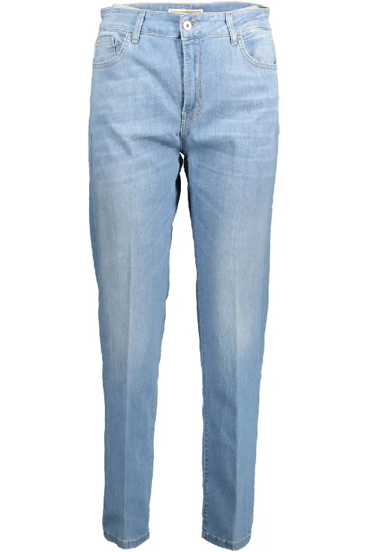 Kocca Light Blue Cotton Women Jeans Comfortable Dark Wash Jeans