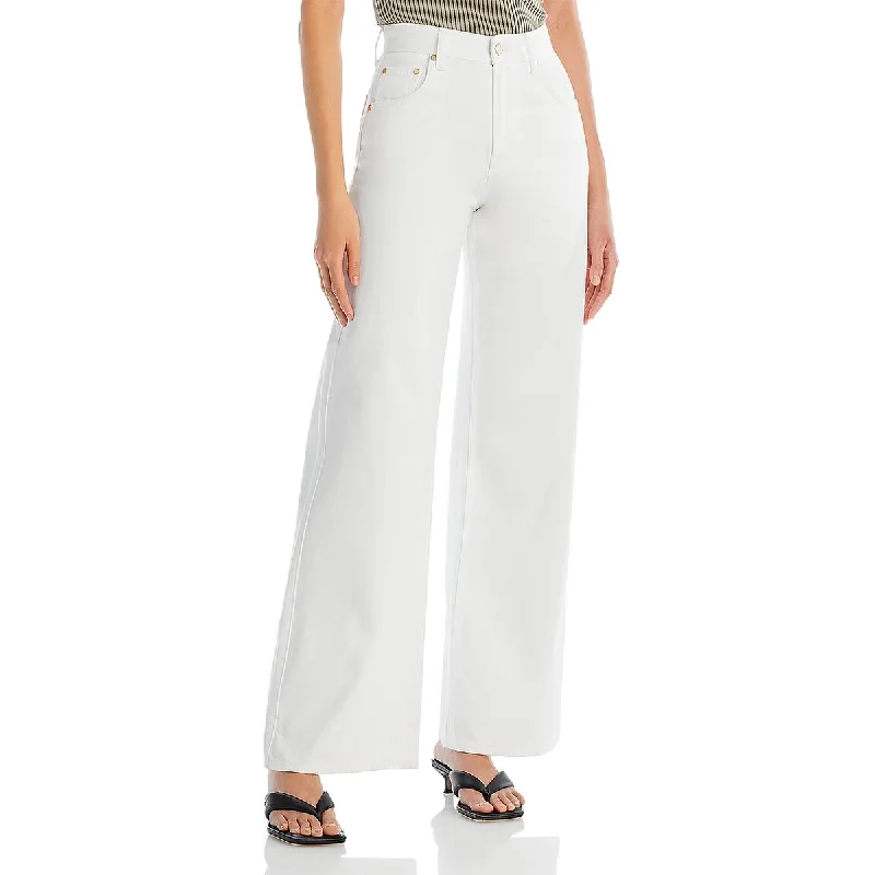 Essentiel Antwerp Womens High Rise Solid Wide Leg Jeans Fashionable Slim Fit Jeans