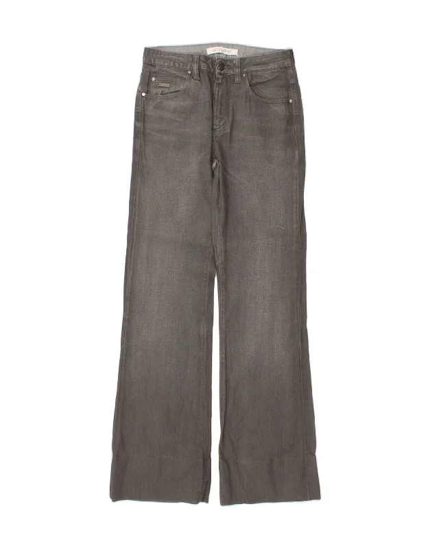 GF FERRE Womens Flared Jeans W28 L34 Grey Cotton Cozy Relaxed Fit Jeans