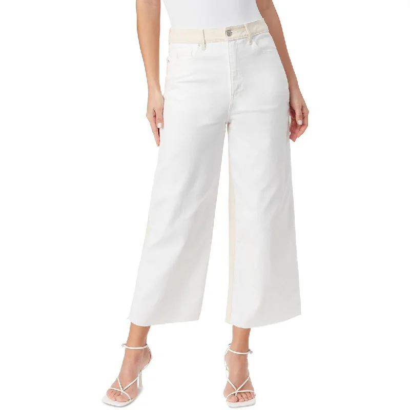 Gloria Vanderbilt Womens Crop Raw Hem Wide Leg Jeans Chic Rip-Detail High-Waist Jeans