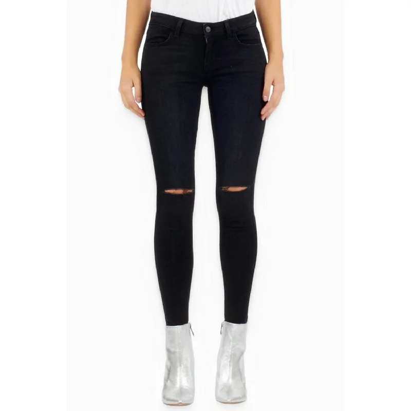 Hannah Low Rise Skinny Jean In Black Skies Trendy Colored Denim Jeans