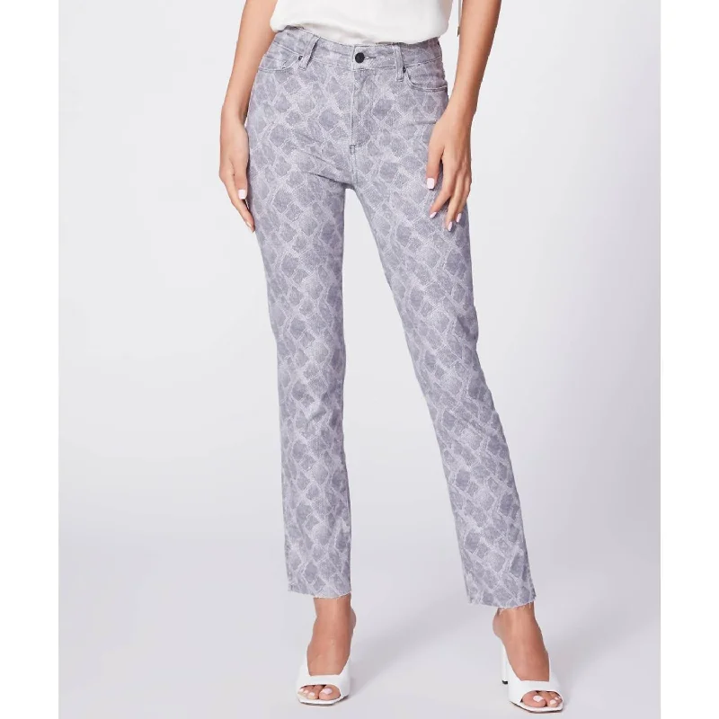 Hoxton High Rise Slim Outseam Slit Jean In Snake Casual High-Waisted Bootcut Jeans